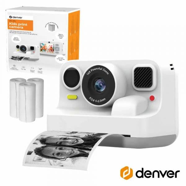 Denver KPC-1374BTW Câmara Digital Instantânea com Impressão Térmica Bluetooth Branca