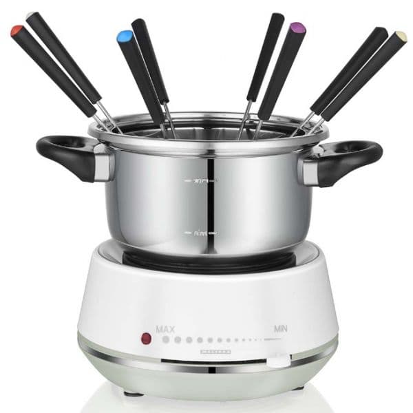 Fondue Eléctrica 2L 1200W Aço Inoxidável Branca