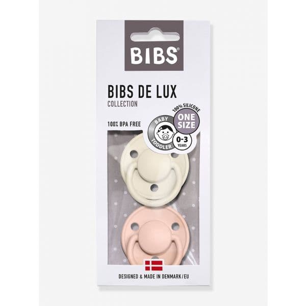 Bibs de Lux 2 Chupetas Silicone 0-3A Ivory/Blush