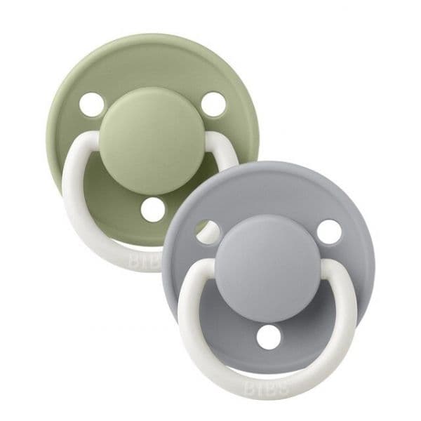 Bibs De Lux 2 Chupetas Latex 6-18M Noite Sage/Cloud