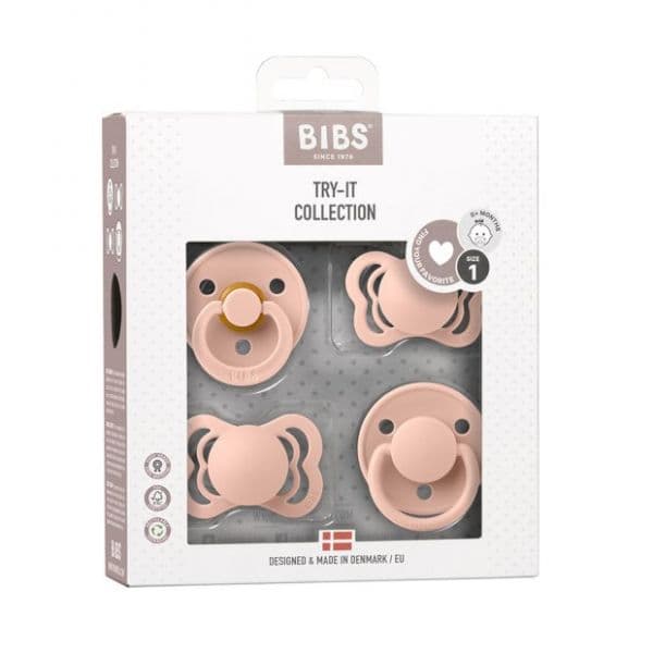 Bibs Conjunto 4 chupetas 0-6M Try-It Blush