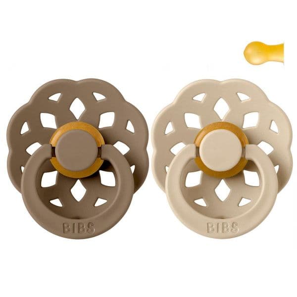 Bibs Boheme 2 Chupetas Látex 6-18M Vanilla/Dark Oak
