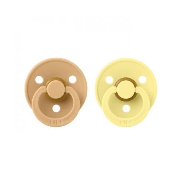 Bibs Colours 2 Chupetas Látex 0-6M Desert Sand/Sunshine