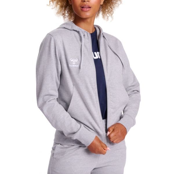 Hummel Sweatshirt com Capuz Hmlgo 2.0 Zip Hoodie Woman 224839-2006 M Cinzento