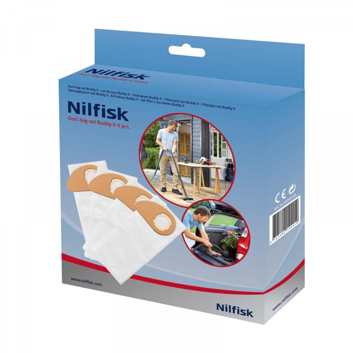 Nilfisk Dust Bag 4 pcs for Buddy II