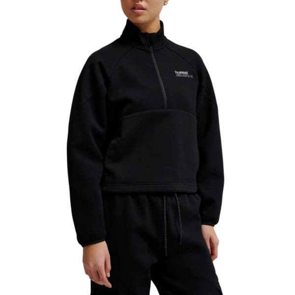 Hummel Tech Fleece Boxy Half Zip Sweatshirt 228167-2001 M Preto