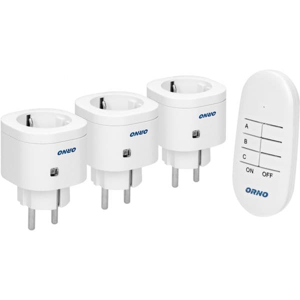 Orno Sistema de 3 Tomadas On-off C/ Comando S/ Fios - OR-GB-438(GS)