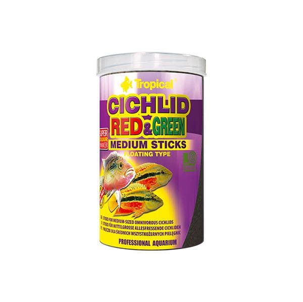 Tropical Cichlid Red & Green Medium Sticks 1 L