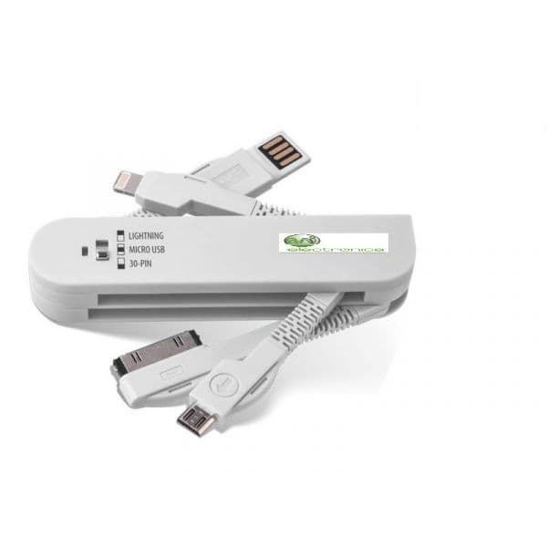 Adaptador 3 em 1 usb iphone 4/5 & Micro usb Branco - Mi9043100