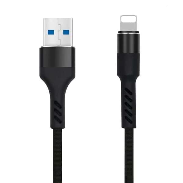 Cabo USB-A 2.0 2A Macho / Lightning Preto 1m