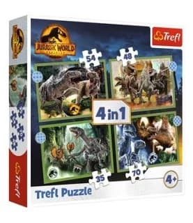 Trefl Puzzle 4 em 1 Dinosauros