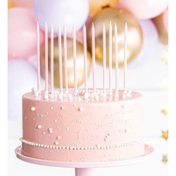 Partydeco Pack Velas Lisas 14cm Rosa Bebé - 530000063