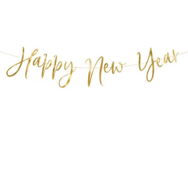 Partydeco Grinalda "Happy New Year" Dourada - 3359480