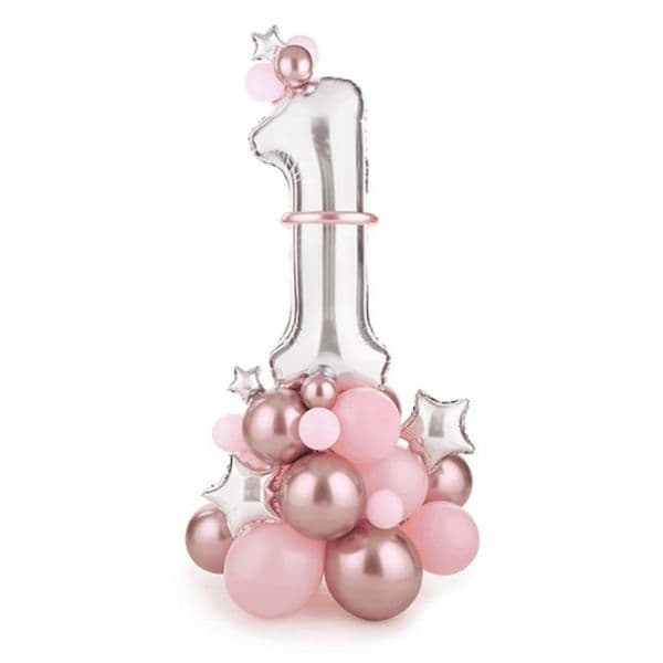 Partydeco Bouquet de Balões Nº1 Rosa - 530142480