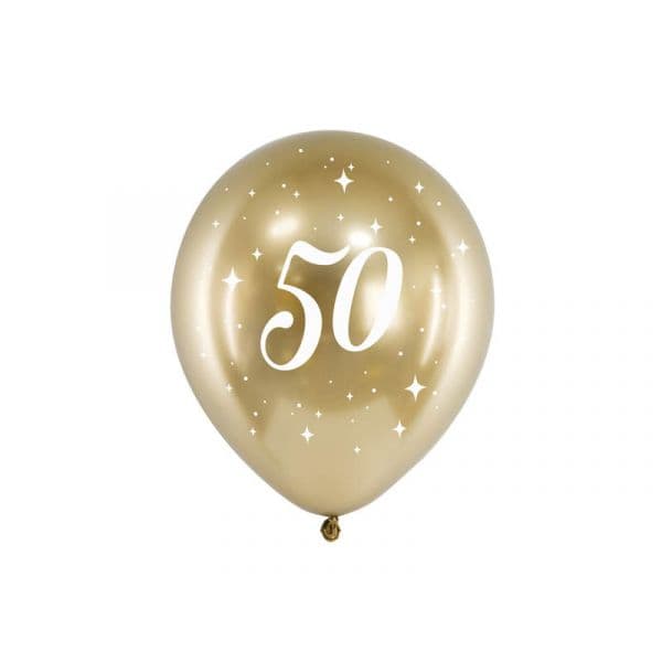 Partydeco Balões Látex 50 Anos Glossy Gold - 530168411