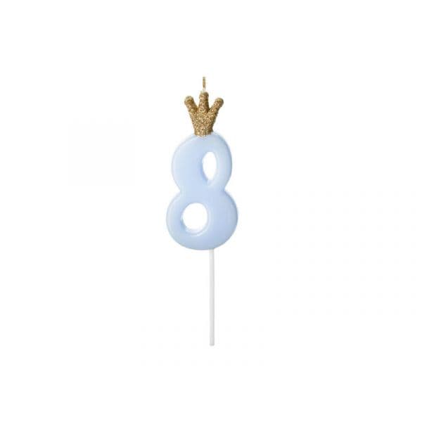Partydeco Vela Príncipe Nº8 Azul - 530171824