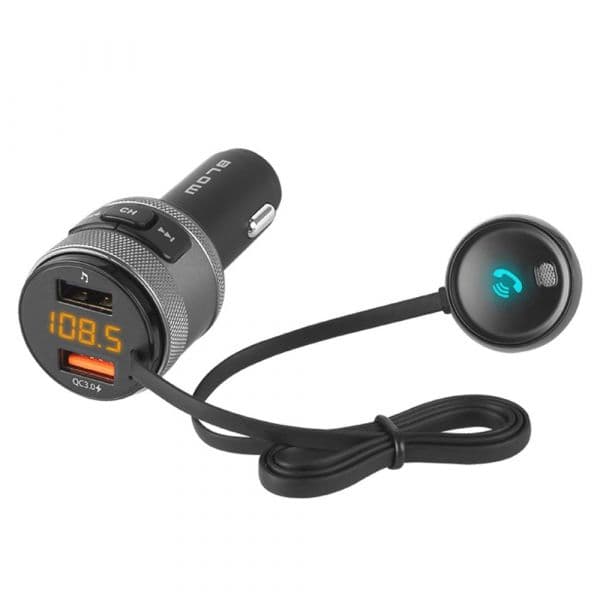 Div Transmissor Fm Bluetooth V5.0 2 usb Ficha Isqueiro TRANSFM-04