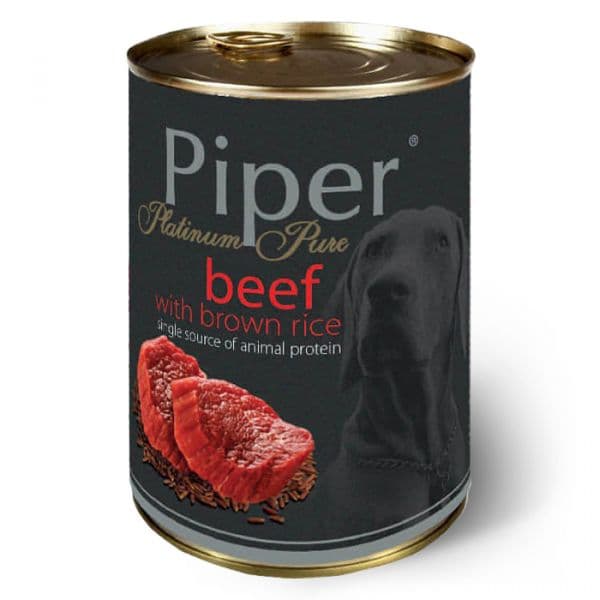 Ração Húmida Piper Platinum Pure Vaca & Arroz Integral 400g