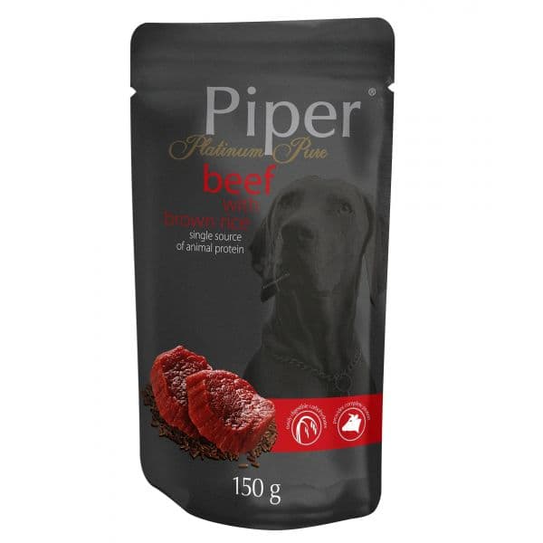 Ração Húmida Piper Platinum Pure Vaca & Arroz Integral 150g