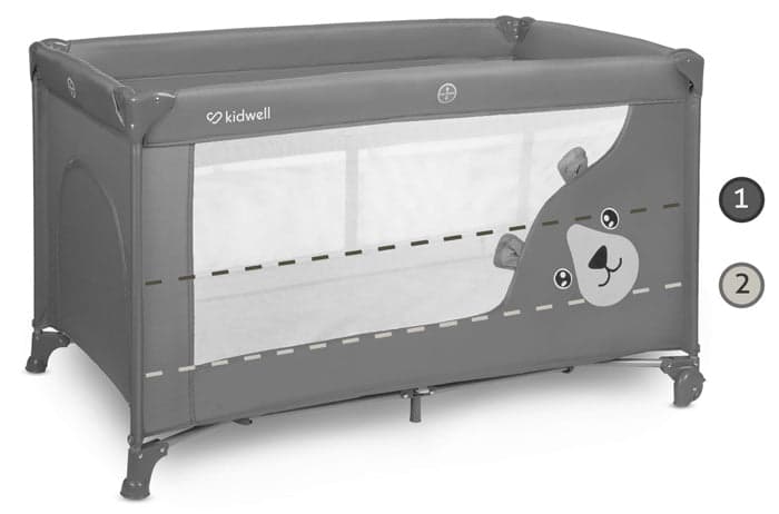 Cama de viagem 2 níveis Kidwell Blissy Duo Gray