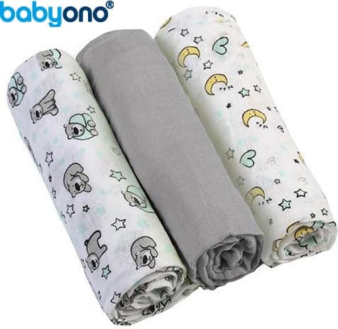 Baby Ono - Fraldas de Musselina Cinza - BO535/02