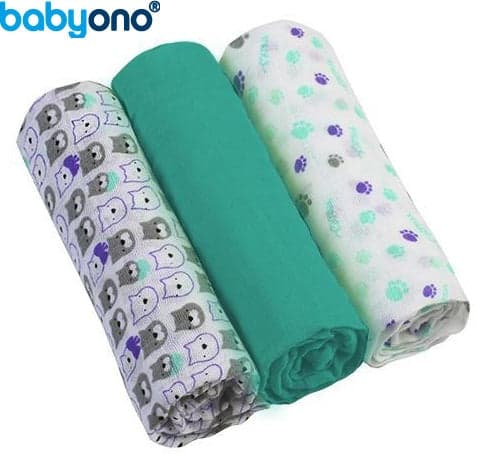 Baby Ono - Fraldas de musselina verde