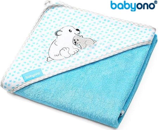 Baby Ono - Toalha com capuz de bambu 100x100 AZUL