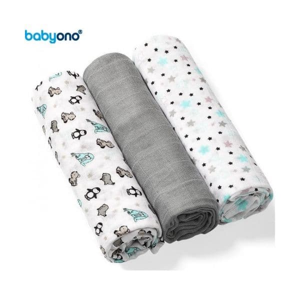 Baby Ono Fraldas de Fibra de Bambu Orgânico Natural Cinza - BO528/03
