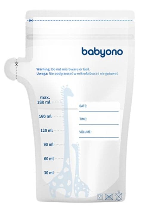 Baby Ono Sacos de Armazenamento de Leite Materno 180ml 30 Unidades