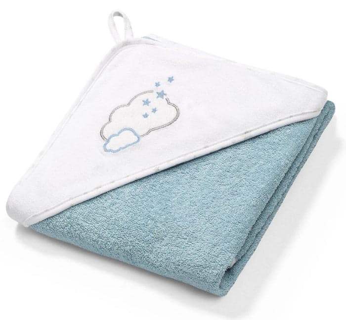 Toalha felpuda com capuz 85x85cm Baby Ono Azul