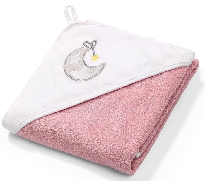 Toalha felpuda com capuz 85x85cm Baby Ono Rosa