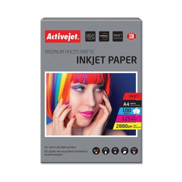 Activejet Papel Fotográfico AP4-125M100 A4 Mate 100 Fls