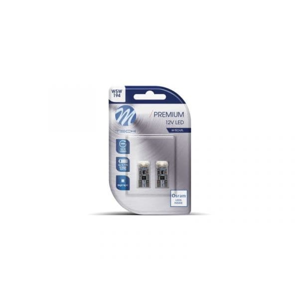 M-tech Lâmpadas W5W, T10, 12V 4xSMD3528, Canbus, 0,32W - LB329WO