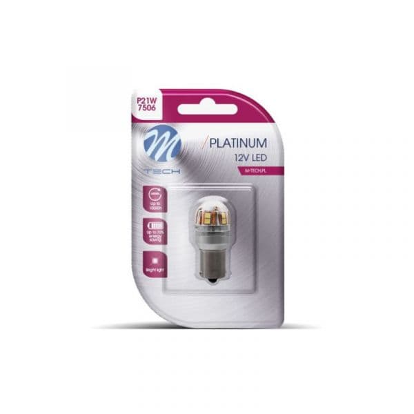 M-tech Lâmpada LED W5W BA15S 12/24V 15x2835SMD Platinum 6000K - 16.LB826W-01B