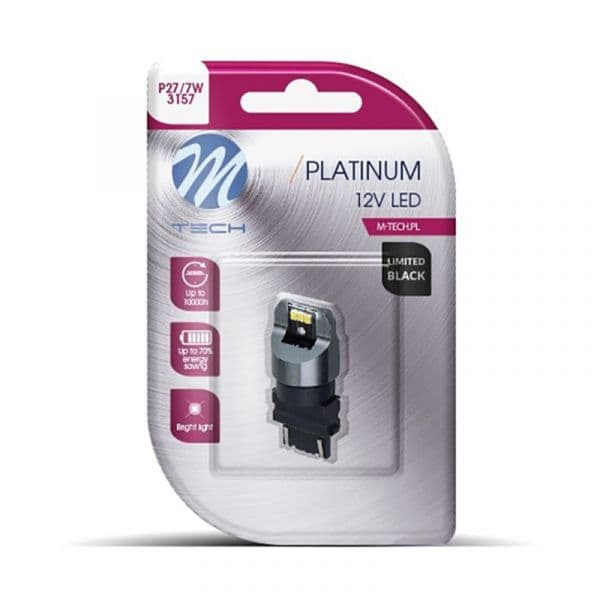 M-tech Lampada LED P27/7W 3157 6xSMD3024 L Black 12/24V Br - LB847W-01B