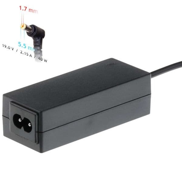 Akyga Carregador p/ Portátil Acer / Dell / Packard Bell 19V 2.15A 40W [5.5 * 1.7 mm]