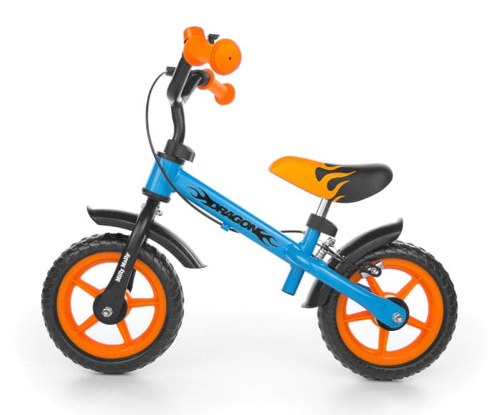 Bicicleta de Equilíbrio com travões Milly Mally Dragon Orange-Blue