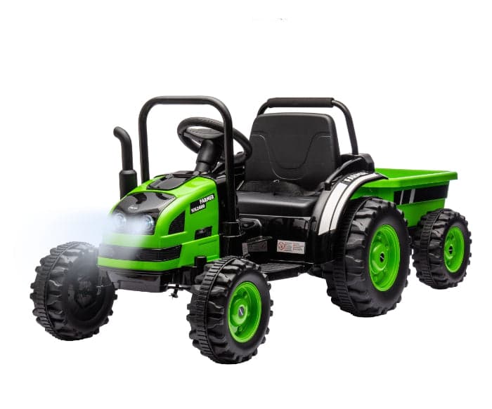Trator com reboque Ride on Milly Mally Farmer Green