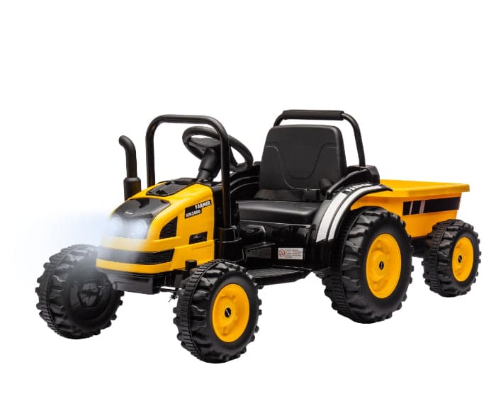 Trator com reboque Ride on Milly Mally Farmer Yellow