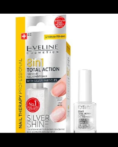 Tratamento de Unhas Eveline 8 em 1 Silver Shine
