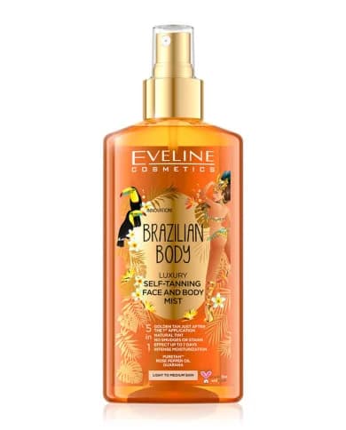 Eveline Brazilian Body Luxury Self Tanning Face And Body Mist 150Ml