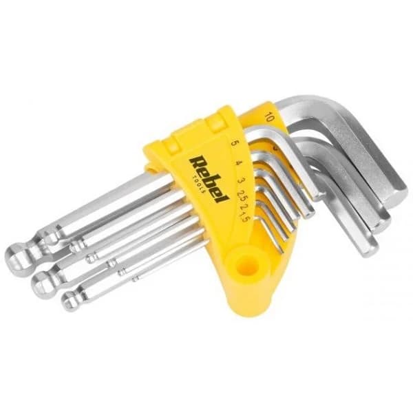 Rebel Kit de 9 Chaves Sextavadas (blister) - RB-1107