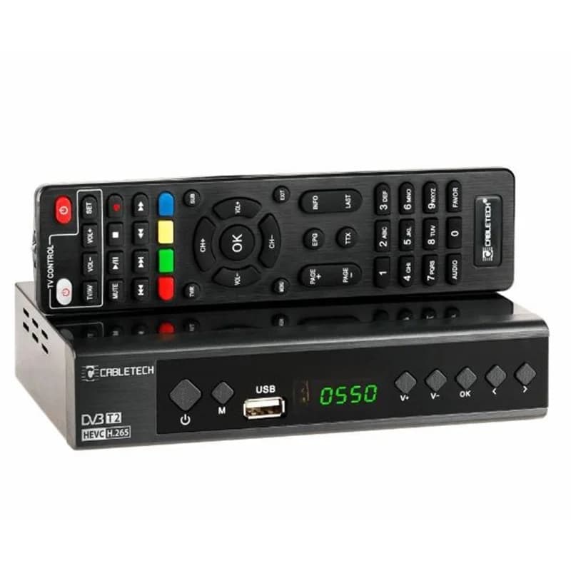 Cabletech Recetor TDT URZ0336C Full HD 1080p H.265 HEVC DVB-T2/DVB-T/DVB-C