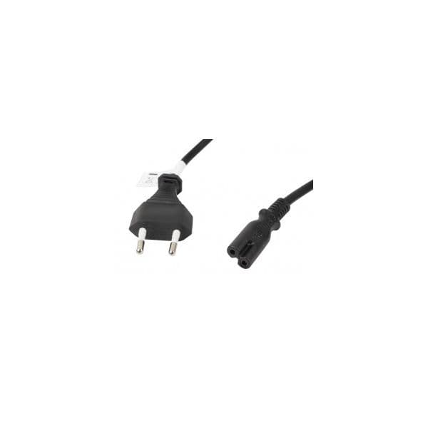 Lanberg - CA-C7CA-11CC-0018-BK cable de transmisión Negro 1,8 m C7 acoplador CEE7/16 - CA-C7CA-11CC-0018-BK