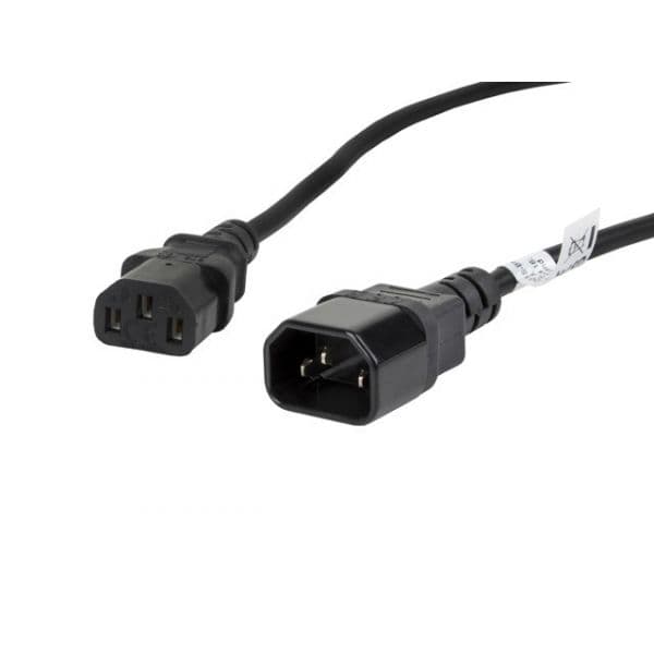 Lanberg - CA-C13E-11CC-0018-BK cable de transmisión Negro 1,8 m C13 acoplador C14 acoplador - CA-C13E-11CC-0018-BK