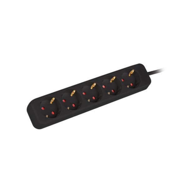 Lanberg Régua de Alimentação PS0-05F-0150-BK 5 Tomadas SCHUKO Preto Cabo 1.5 Metros