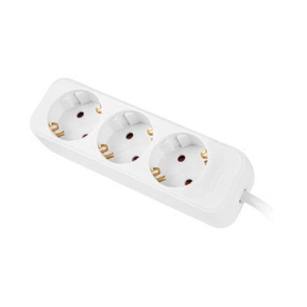 Lanberg Extensão com 3 tomadas 1,5m CA Interior Branco