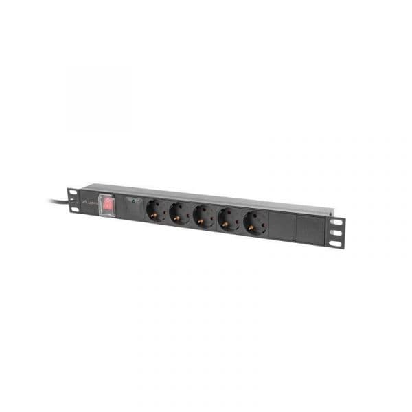 Lanberg PDU 1U 16A 5 Schuko 19" Preto