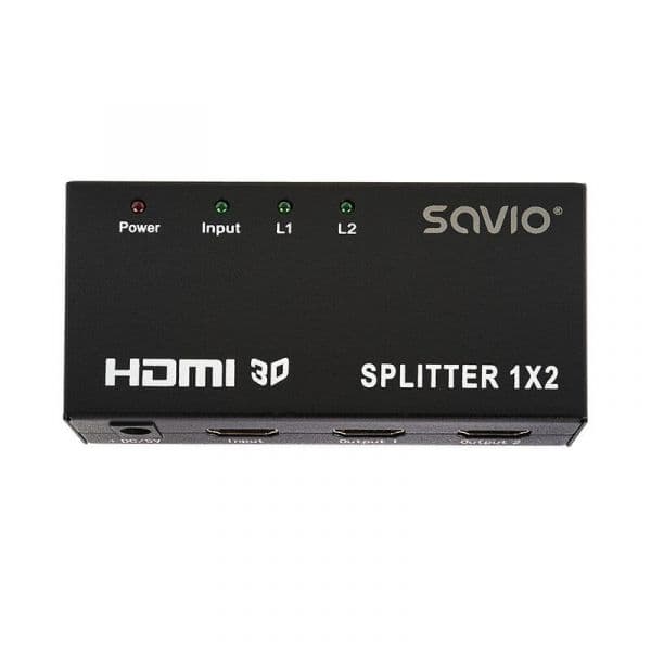 Savio CL-42 Splitter HDMI 1x2 Full HD 3D Preto