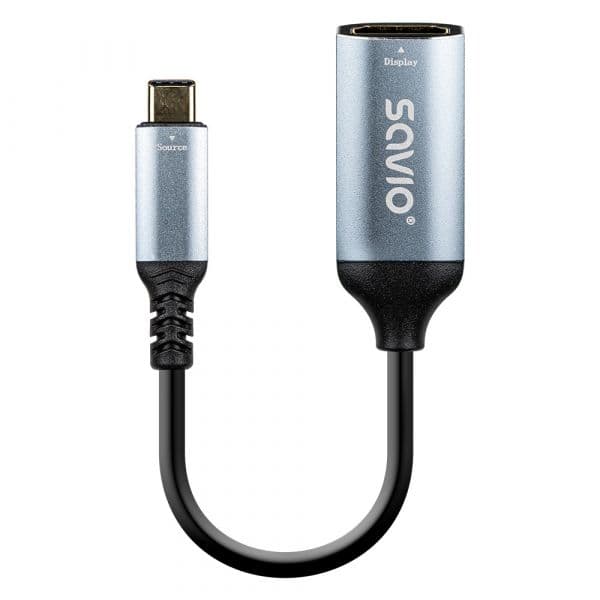 Savio Adaptador USB-C para HDMI 4K 60Hz 15cm Prateado